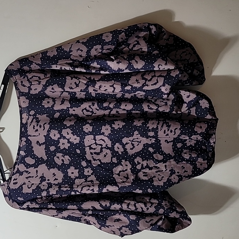 Anthropology Sunday In Brooklyn Floral Batwing Sleeve Top - Brown And Navy Small - Picture 11 of 12